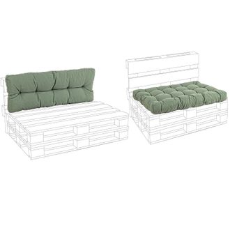 BIZZOTTO Cuscino Imbottito Per Pedane In Legno Divani Per Pallet Con Bancali 120 Cm -verde / Seduta