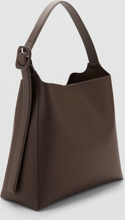 Mango Borsa shopper dettaglio fibbia cioccolato - Donna - Taglia unica - MANGO