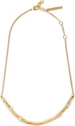 Dries Van Noten crystal-embellished necklace - women - Brass - One Size - Gold