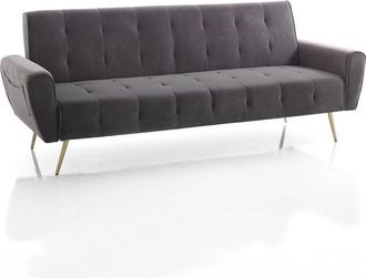 Oresteluchetta Sof&aacute; Cama De 3 Plazas Clic Clac En Microfibra Gris Oscuro Norwalk