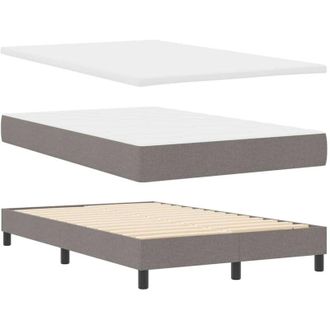 vidaXL Cama Tipo Box Spring Con Colch&oacute;n Taup&eacute; 120 X 190 Cm Vidaxl