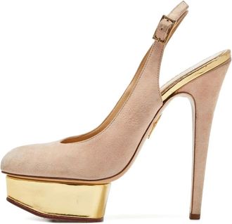 Charlotte Olympia Pre-owned 150mm slingback pumps - Neutrals
