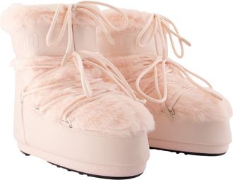 Moon Boot Womens Icon Low Ankle Boots - Moon Synthetic Pink Shoes Ankle-Boots