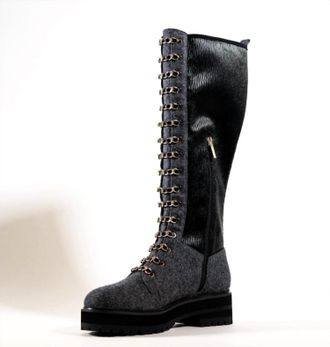 Cecelia New York Womens Tiny Boots In Grey Tweed