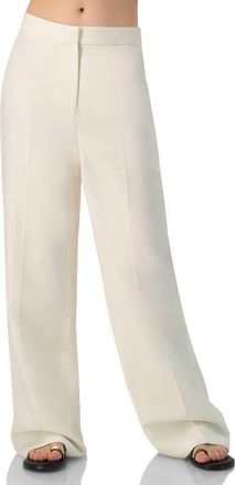 Ivonne Linen Straight-Leg Pants in Ivory at Nordstrom, Size 12