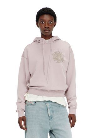 Diesel Hoodie with prints and rhinestone studs - Sweaters - Woman - Violet