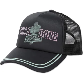 Billabong Embroidered Trucker Hat in Black Sands at Nordstrom