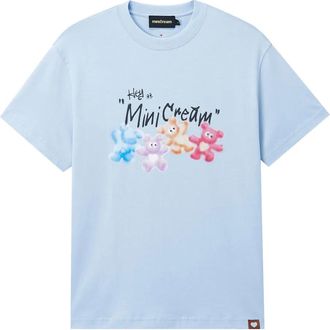Mini Cream T-shirt in cotone - Blu