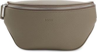 HUGO BOSS New Crosstown Leather Belt Bag in Open Brown at Nordstrom