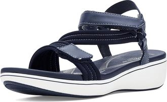 Clarks Breezerae Sun Womens Wedge Shoes Navy Textile : 9.5 B - Medium