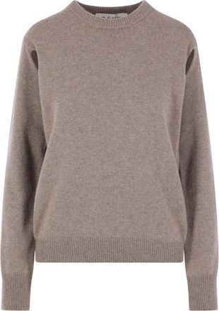 R&oacute;he Trui met Ronde Hals - Dames - Ronde hals truien - Beige - S - Wol - Truien & Vesten