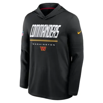 Nike Washington Commanders Sideline Nike Mens Dri-FIT NFL Long-Sleeve Hooded Top in Black | 03B9069Y9E-TG4