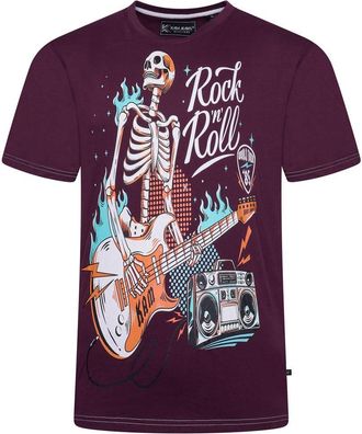 KAM T Shirt Rock N Roll Skull Print Cotton Tee Casual Mens Plus Size 2-8XL Fig 5791 (UK, Alpha, 6XL, Plus, Regular, Fig)