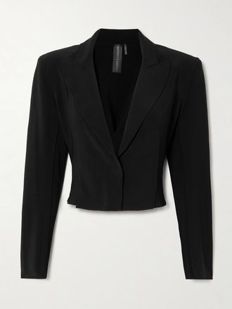 Norma Kamali Blazer Cropped In Jersey Stretch - Nero