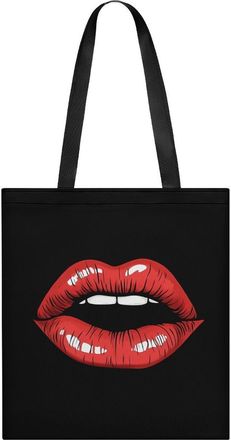 Generic Cartoon Clip Art Lips Womens Tote Casual Shopping Bag Lightweight Shoulder Bags Hobos Handbag for Work Travel Daily 35x40cm