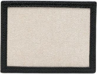 Thom Browne RWB-stripe canvas cardholder - unisex - Calf Leather/Cotton - One Size - Black