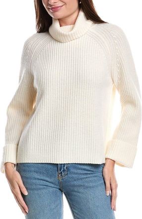Forté Cashmere Luxe Rib Turtleneck Wool & Cashmere-Blend Sweater