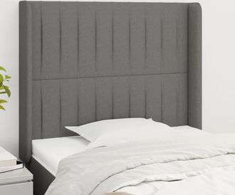 vidaXL Cabecero Con Orejas De Tela Gris Oscuro 103x16x118/128 Cm Vidaxl