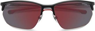 Carrera Carduc 65mm Polarized Rectangular Sunglasses in Matte Black/Red at Nordstrom