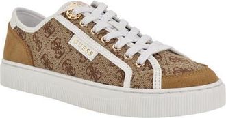 Guess Sandie Low Top Canvas Sneaker in Medium Brown at Nordstrom, Size 8.5