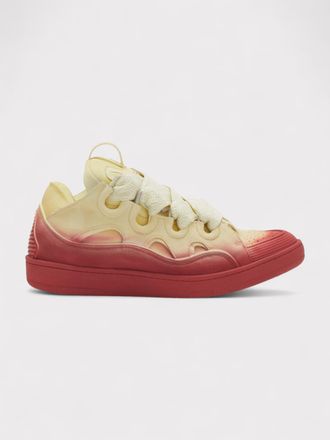 Lanvin Mens Leather Curb Radiant Sneakers Venus Red - Beige - Size UK 14