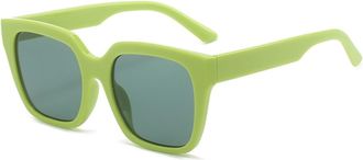 Generic Outdoor Men Sunglasses Large Frame Women Vacation Commuter Sun Glasses(Green)