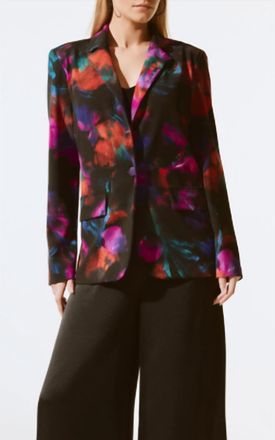 Joseph Ribkoff Floral Print Straight Blazer In Floral/multi
