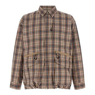Comme Des Gar&ccedil;ons Check-print Overshirt - male - Comme des Gar&ccedil;ons - Casual Shirts - Beige - XL - Shirts