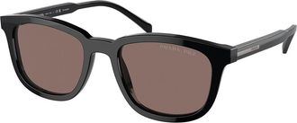 Prada PR A21SF Asian Fit Polarized 16K30H Mens Sunglasses Black Size 55