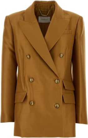 Zimmermann Hypnotic Wool Silk Jacket - Dames - Blazers - Bruin - XS - Wol - Jassen