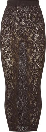 Wolford Infinite Rose Net Skirt - Dames - Kokerrokken - Bruin - M - Wol - Rokken