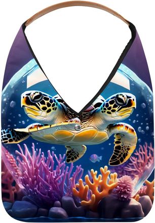 Generic Turtle Crystal Ball Reusable Lightweight Grocery Bags - Foldable Into Compact Pouch, Washable & Sturdy, Multipurpose for Shopping and Travel