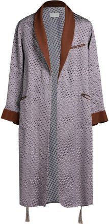 Maison Margiela geometric-pattern fringed coat - men - Viscose/Acetate - 44 - Grey