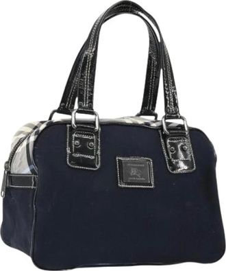 Burberry Pre-owned Handbags, female, Black, Size: ONE SIZE Pre-owned Canvas Handbag