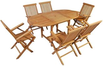 vidaXL 7 Piece Outdoor Dining Set Solid Teak Wood vidaXL