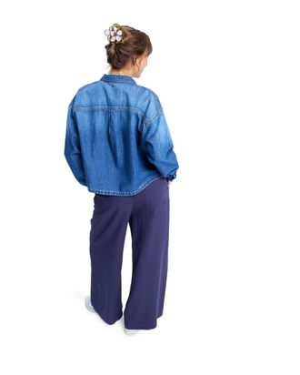 Roxy Relaxhose ROXY Lekeitio Break Mid, Damen, Gr. XXL, blau, Obermaterial: 55% Leinen, 45% Viskose;, Hosen Relaxhose