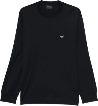 Emporio Armani logo-patch sweatshirt - Blauw