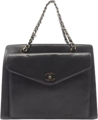 Chanel Pre-owned Coco Mark Lambskin Handbag - Dames - Vintage Shopper - Zwart - ONE Size - Leer - Vintage