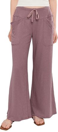 Free People Staycation Lounge Pants Womens Pajama Sets Elderberry Tea : SM, Cotton/Polyester