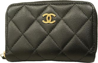 Chanel Black Grained Calfskin Coin Purse/Coin Case (Pre-Owned)