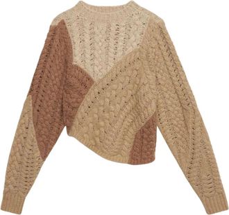 Isabel Marant Beige Daryl Pullover Sweater - Dames - Ronde hals truien - Beige - L - Truien & Vesten