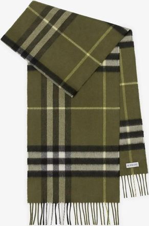 Burberry Check Cashmere Fringed Scarf