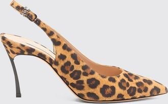 Casadei Slingback Malesia Casadei in camoscio stampa animalier