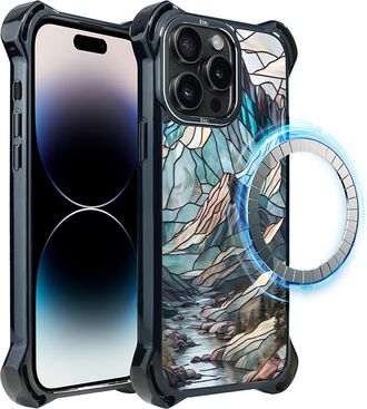 OEM Funda Ibizu Dropguard Ultra Para Iphone 14 Pro Max Con Magsafe, Colores De Cristal, Mountain Stream