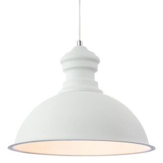 Netlighting Aztec 1 Light Dome Ceiling Pendant Rough Sand White E27