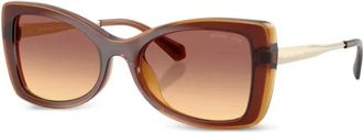 Michael Kors Malaga Zonnebril - Dames - Zonnebrillen - Bruin - 53 MM - Accessoires