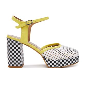 FLY London ELZA241FLY Kaiser Leather Womens Heels Sandals - White Lemon - Size:UK 5