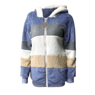 Generic Teddy Fleece Jacket Women Full Zip Hoodies Fluffy Ladies Jackets Sherpa Lined Hooded Sweatshirt Plus Size Long Sleeve Cardigan Coat with Pockets Therm