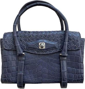 Bottega Veneta Intrecciato Leather Croc Embossed Tote