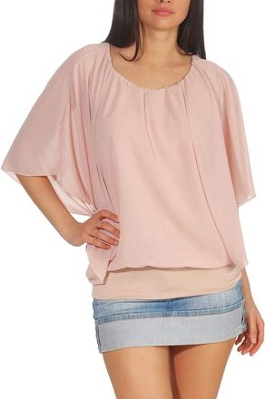 Malito more than fashion Malito Elegant Blouse Tunic Top T-Shirt Loose Longsleeve Slim Fit Skinny Straight Oversized 6296 Women One Size (Rose)